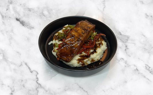 Jerk Glazed Salmon Mash